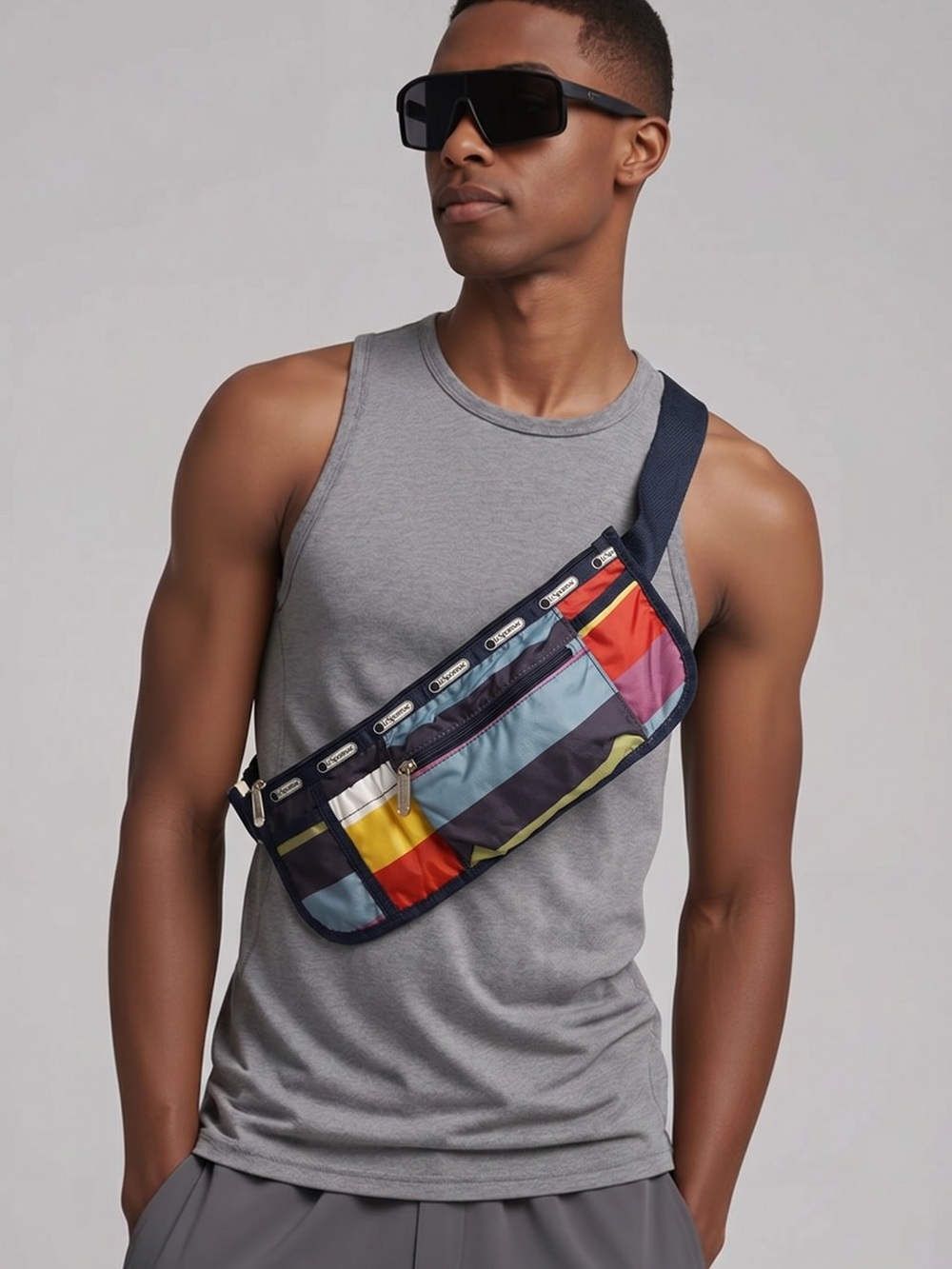 Men's / Women’s Multicolor Patchwork Belt Bag - Crossbody Sling/ Fanny pack